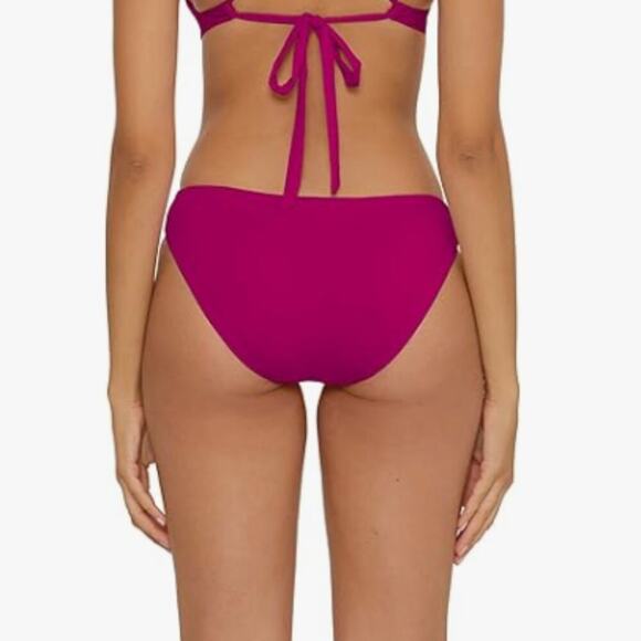 BECCA Women's Large Color Prism Bottom Wine Purple New Strappy Cut Outs - Picture 2 of 8